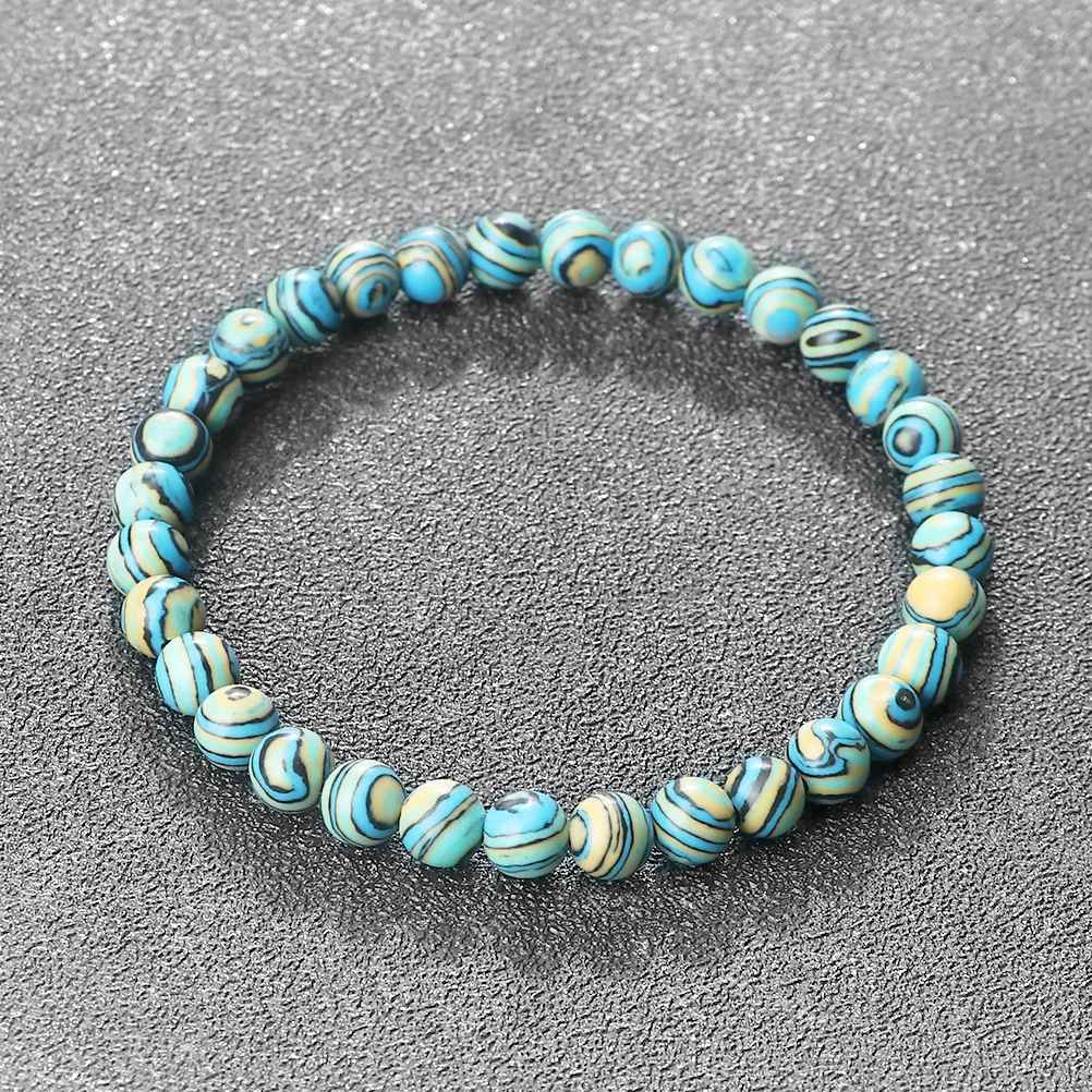 Malou - Blauer Malachit Naturstein Armbänder