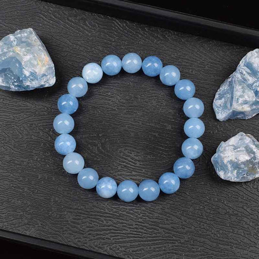 Arah - Natürliche Aquamarin-Quarz-Perlen Armbänder